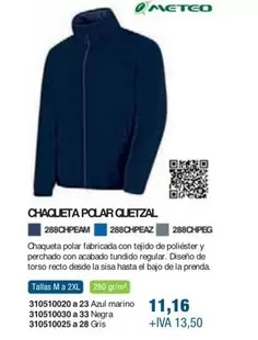 Oferta de  Chaqueta Polar Quetzal  por 11,16€ en Coinfer