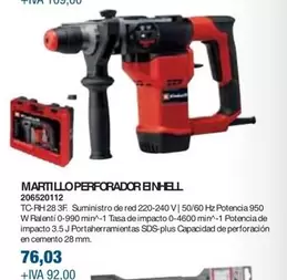 Oferta de Einhell - Martillo Perforador por 76,03€ en Coinfer