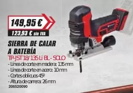 Oferta de Sierra De Calar A Bateria por 149,95€ en Coinfer