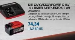 Oferta de Kit: Cargaddor Power-X 18v -4+ Batería Repuesto 5,2 Ah  por 74,34€ en Coinfer