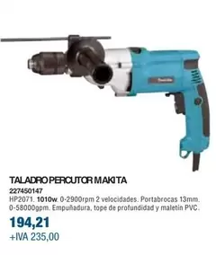 Oferta de Makita - Taladro Percutor  por 194,21€ en Coinfer