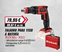 Oferta de Einhell - Taladro Para Yeso A Bateria por 79,95€ en Coinfer