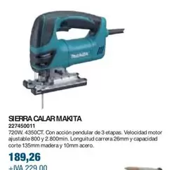 Oferta de Makita - Sierra Calar  por 189,26€ en Coinfer