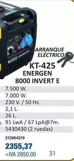 Oferta de KT-425 Energen 8000 Invert E por 2355,37€ en Coinfer