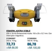 Oferta de Esmeriladora Doble por 72,73€ en Coinfer