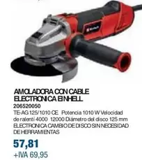 Oferta de Einhell - Amoladora Con Cable Electronica por 57,81€ en Coinfer