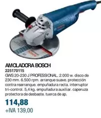 Oferta de Bosch - Amoladora por 114,88€ en Coinfer