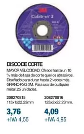 Oferta de 3m - Disco De Corte por 3,76€ en Coinfer