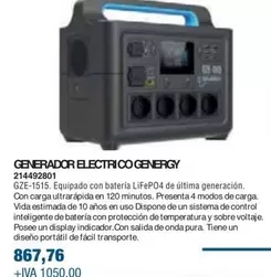 Oferta de Genergy - Generador Electrico por 867,76€ en Coinfer