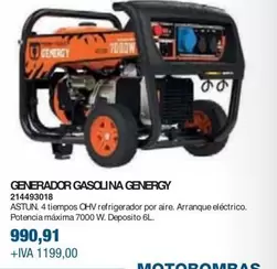 Oferta de Genergy - Generador Gasolina por 990,91€ en Coinfer