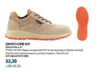 Oferta de Zapato Core S19P por 33,35€ en Coinfer