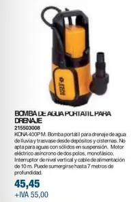 Oferta de Bomba De Agua Portatil Para Drenaje  por 45,45€ en Coinfer