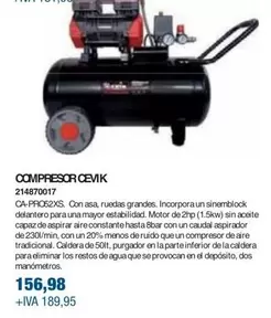 Oferta de Cevik - Compresor  por 156,98€ en Coinfer