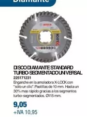 Oferta de Disco Diamante Standard Turbo-Segmentado Universal por 9,05€ en Coinfer