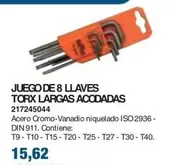 Oferta de Juego De 8 Llaves Torx Largas Acodadas  por 15,62€ en Coinfer