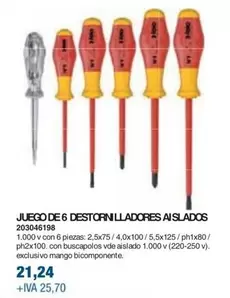 Oferta de Juego De 6 Destornilladores Aislados por 21,24€ en Coinfer