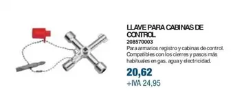 Oferta de Llave Para Cabinas De Control  por 20,62€ en Coinfer