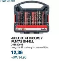 Oferta de Einhell - Juego De 41 Brocas Y Puntas por 12,36€ en Coinfer