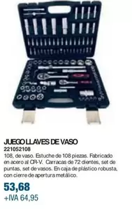 Oferta de Juego Llaves De Vaso por 53,68€ en Coinfer