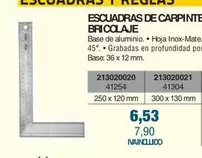 Oferta de Escuadras De Carpintero Bricolaje por 6,53€ en Coinfer