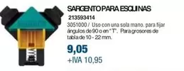 Oferta de Sargento Para Esquinas por 9,05€ en Coinfer