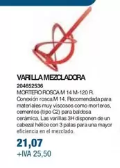 Oferta de Varilla Mezcladora por 21,07€ en Coinfer