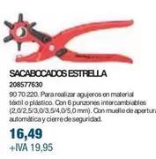 Oferta de Estrella - Sacabocados por 16,49€ en Coinfer