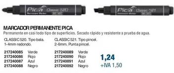 Oferta de Marcador Permanente Pica por 1,24€ en Coinfer