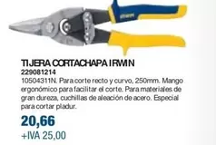 Oferta de Irwin - Tijera Cortachapa  por 20,66€ en Coinfer