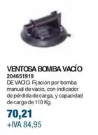 Oferta de Ventosa Bomba Vacio por 70,21€ en Coinfer