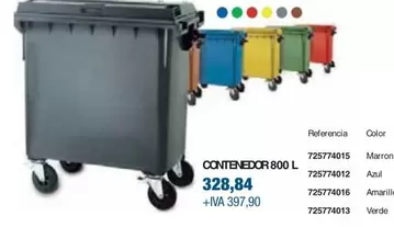 Oferta de Contenedor 800 L por 328,84€ en Coinfer