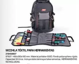 Oferta de Mochila Textil Para Herramientas por 45,87€ en Coinfer