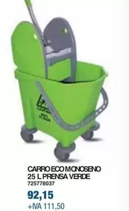 Oferta de Carro Eco Monoseno 25 L Prensa Verde por 92,15€ en Coinfer