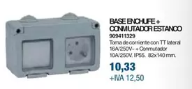 Oferta de Base Enchufe + Conmutador Estanco por 10,33€ en Coinfer