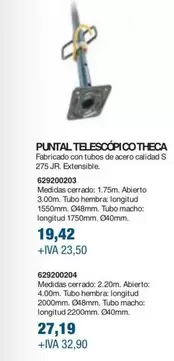 Oferta de Theca - Puntal Telescopico  por 19,42€ en Coinfer