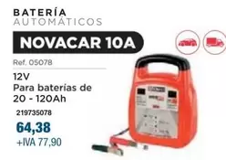 Oferta de Batería Automáticos Novacar 10A por 64,38€ en Coinfer