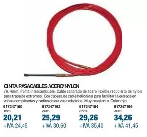 Oferta de Cinta Pasacables Acero Nylon por 20,21€ en Coinfer