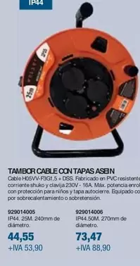 Oferta de  Tambor Cable Con Tapas Asein por 44,55€ en Coinfer