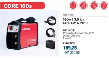 Oferta de Core 160a | 3,5 Kg 60% | Mma 20°c por 189,26€ en Coinfer