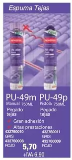 Oferta de Penosil - Espuma Tejas por 5,7€ en Coinfer