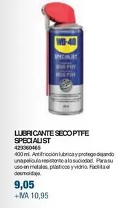 Oferta de Lubricante Seco Ptfe Specialist  por 9,05€ en Coinfer