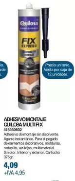 Oferta de Quilosa - Adhesivo Montaje Multifx por 4,09€ en Coinfer