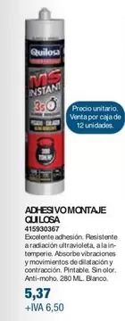 Oferta de Quilosa - Adhesvo Montaje por 5,37€ en Coinfer