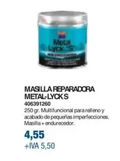 Oferta de Masilla Reparadora Metal-Lycks por 4,55€ en Coinfer