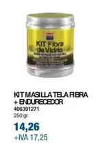 Oferta de Kit Masilla Tela Fibra + Endurecedor por 14,26€ en Coinfer