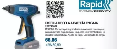 Oferta de Rapid - Pistola De Cola A Bateria En Caja por 66,86€ en Coinfer