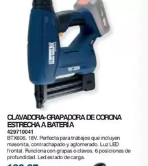 Oferta de Clavadora-Grapadora De Corona Estrecha A Batería por 139,67€ en Coinfer