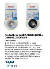 Oferta de Cinta Reparadora Autosoldable Xtreme Conditions  por 13,64€ en Coinfer