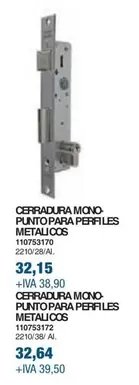 Oferta de Cerradura Mono Punto Para Perfiles Metalicos por 32,15€ en Coinfer