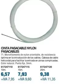 Oferta de Cinta Pasacable Nylon Pasacables por 6,57€ en Coinfer